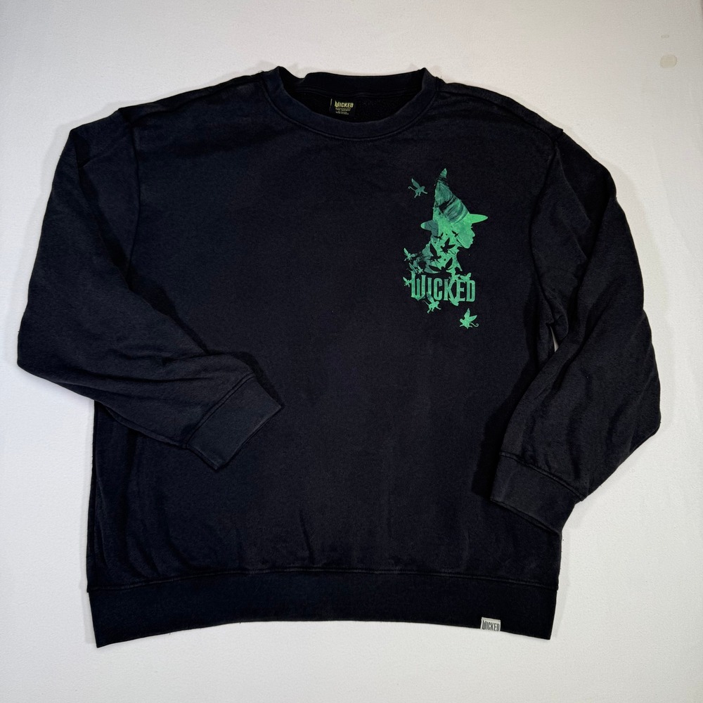 Wicked Paul Tazewell Black Sweatshirt XL Witch‎ Graphic Crew Neck Pullover